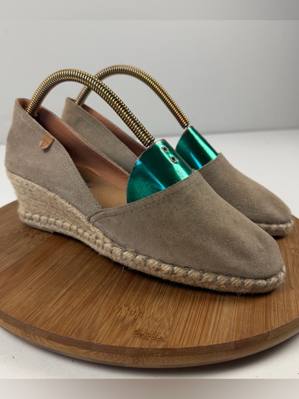 Verbenas Tan Suede Wedge Espadrilles